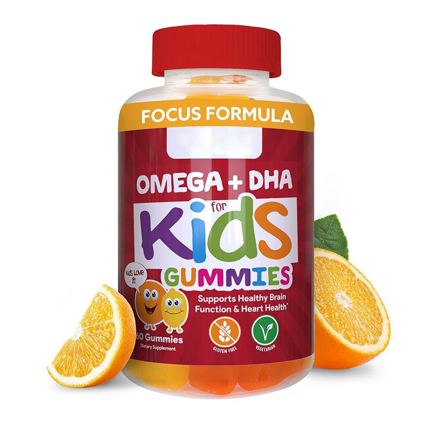 Fokusformel Omega DHA för barn Gummies Nature's Support for Growing Minds Hearts